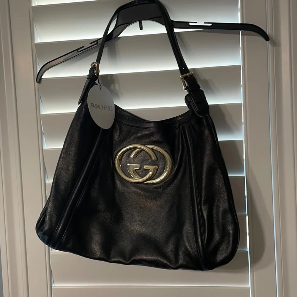 Authentic Gucci BRiTT Black Hobo Handbag - Picture 1 of 5